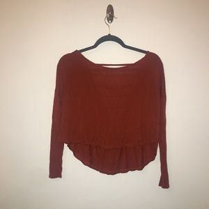 Strappy back long sleeved crop top